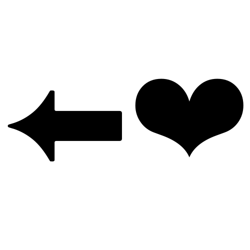 ⬅❤ Emoji Domain black and white Symbola rendering